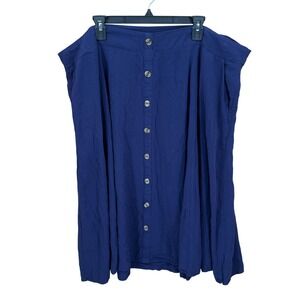 Torrid Skirt Womens 4X‎ Navy Midi Challis Swing Pockets Pull On Office Work